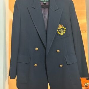 Navy Blue Ralph Lauren Double-Breasted Blazer